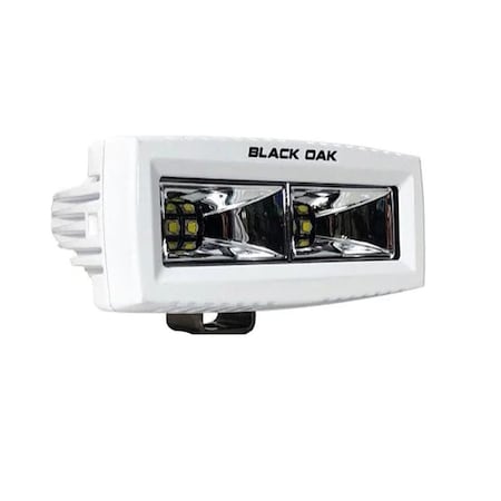 Black Oak Led Black Oak 4in Marine Spreader Light - Scene Optics - White Housing - Pro Series 3.0 4MS-S
